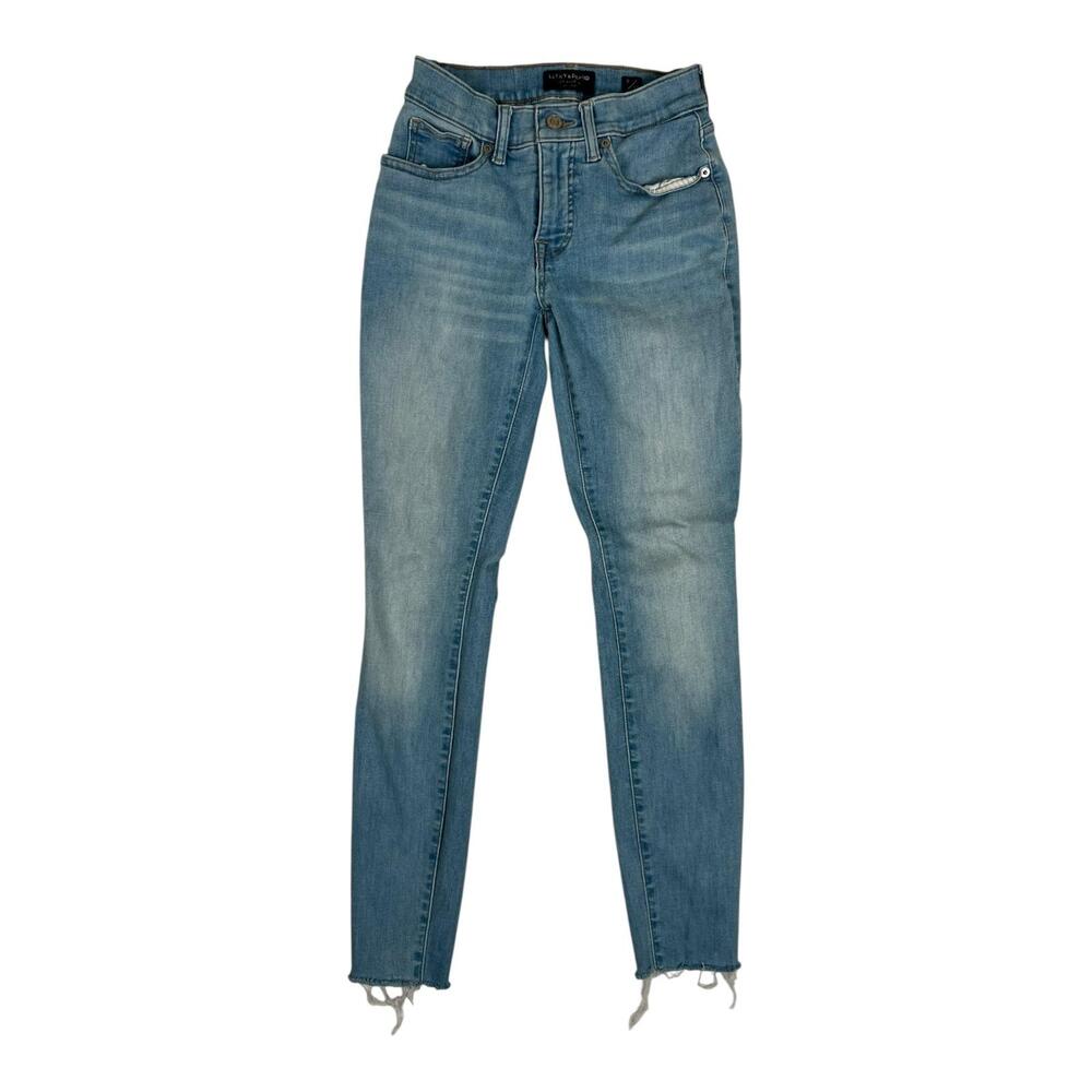 Lucky Brand Ava Super Skinny Jeans Womens 0/25 Blue Raw Hem Denim